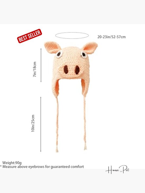 Handmade Crochet Animal Beanie Hat Cute Knit Skull Cap Novelty Headwear